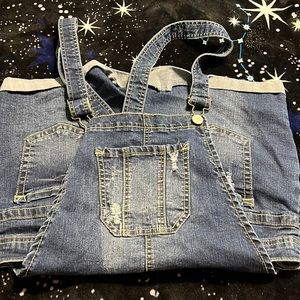 Jean short overalls